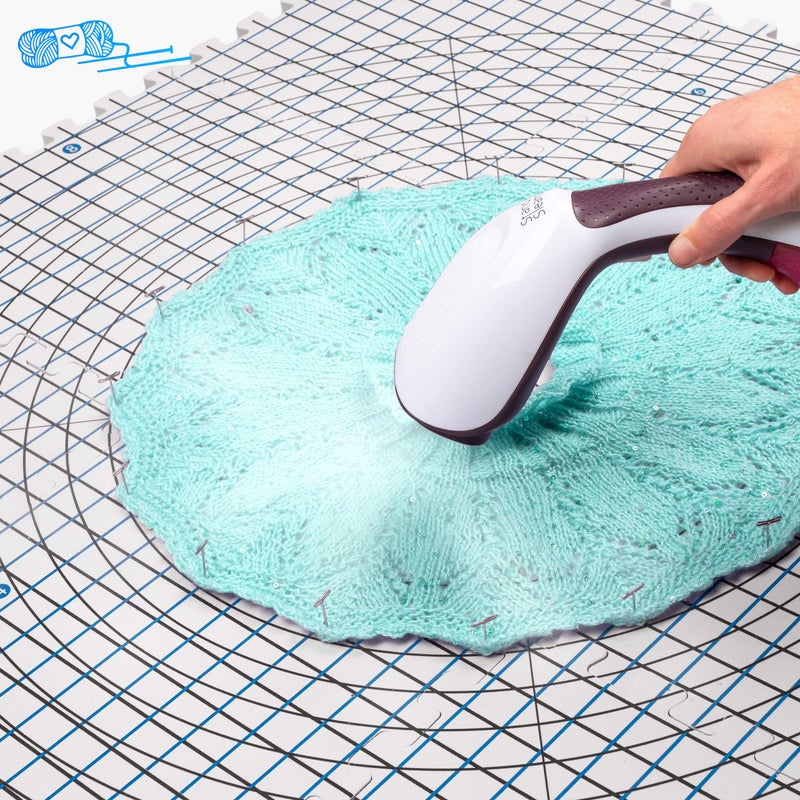 WOOLOVE Blocking Mats for Wet and Steam Blocking with Grids and Radial Circles for Curved Projects - 1 cm Thickness - Set of 9 Marked with Numbers Includes 50 t pins and Storage Bag - Image 3